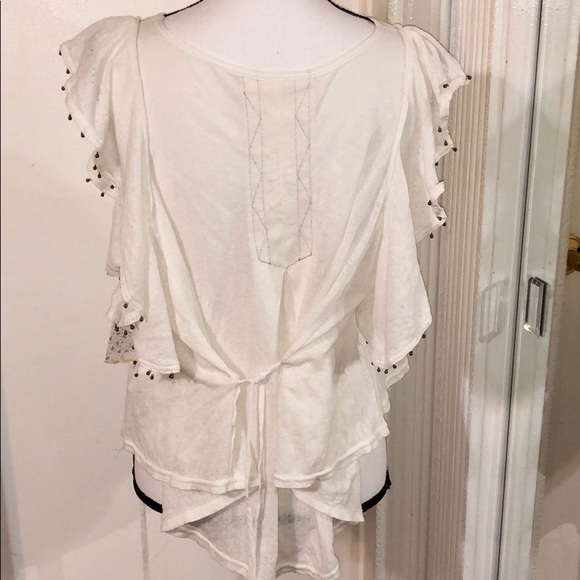 NWT FREE PEOPLE Linen Blend Boho Tunic Top - Picture 6 of 8